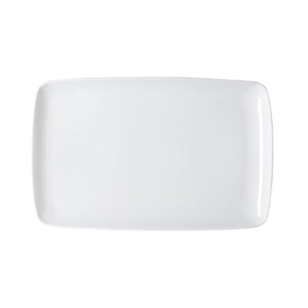 Plato rectangular de porcelana Elegance blanco - Image 2