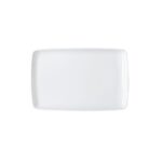 Plato rectangular de porcelana Elegance blanco