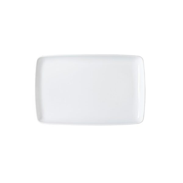 Plato rectangular de porcelana Elegance blanco