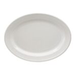 Plato ovalado de cerámica Glacial Santa Anita 33cm blanco